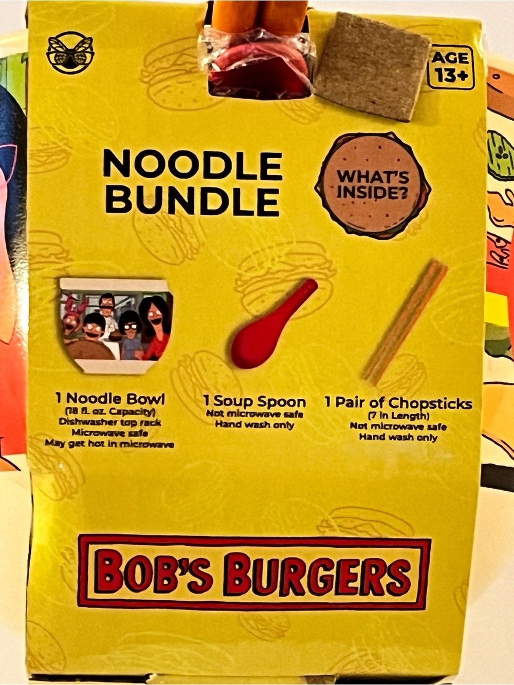 Bob's Burgers Ramen Bowl Set with Chopsticks and Spoon - Picture 5 of 8